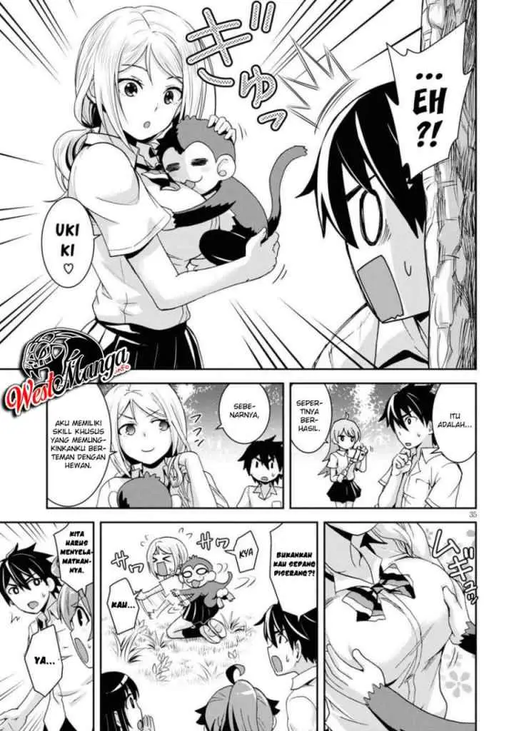 Isekai Yurutto Survival Seikatsu: Gakkou no Minna to Isekai no Mujintou ni Tenishitakedo Ore Dake Rakushou desu chapter 1.3 halaman 8