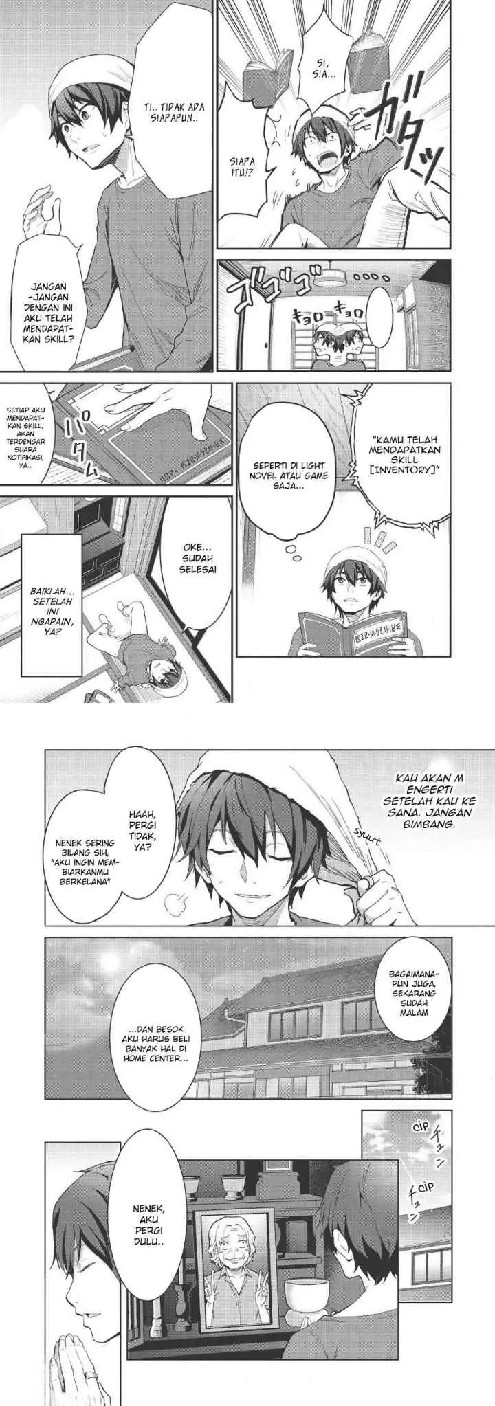 Itsudemo Jitaku ni Kaereru Ore wa, Isekai de Gyoushoujin o Hajimemashita chapter 1 halaman 7