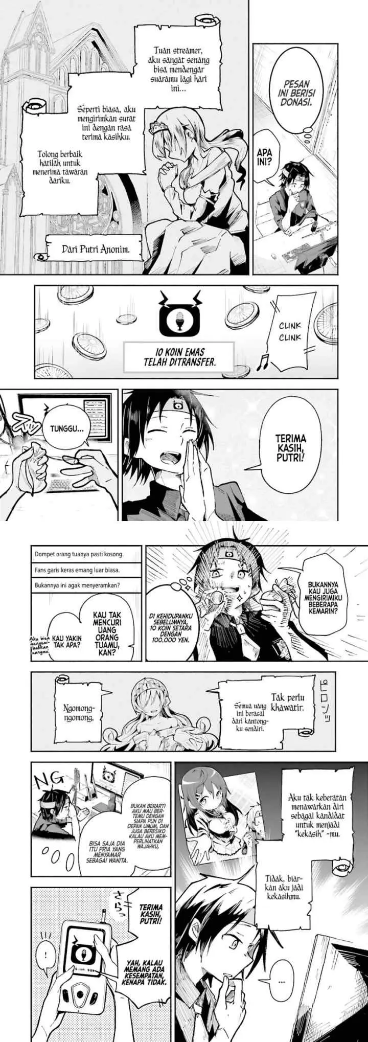 Isekai de Haishin Katsudou wo Shitara Tairyou no Yandere Shinja wo Umidashite Shimatta Ken chapter 1 halaman 13