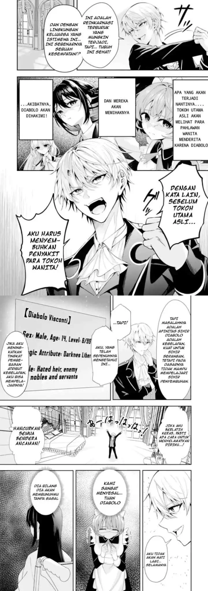 Saiyaku Kyuu Sukiru ~Boushoku Maou~ Mochi no Akuyaku Kizoku ni Tensei Shimashita ga, Shokei Sare chapter 1.1 halaman 12