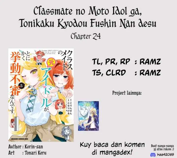 Classmate no Moto Idol ga, Tonikaku Kyodou Fushin Nan desu chapter 24 halaman 16