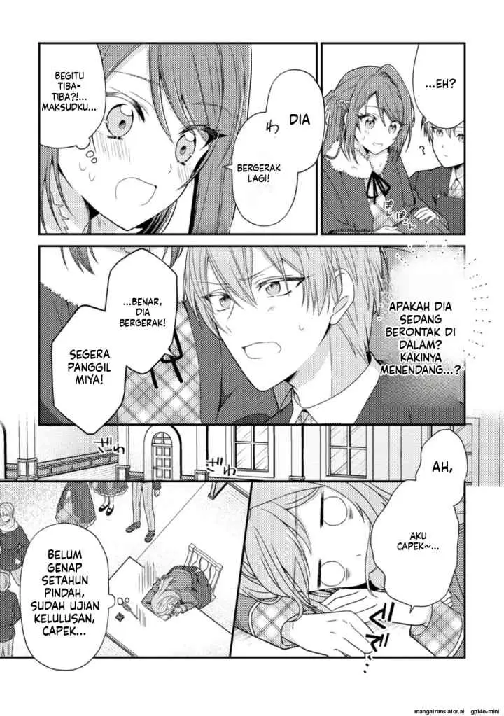 Heroine ga Kuru Mae ni Ninshin shimashita ~Tsunda Hazu no Akuyaku Reijou desuga, Douyara Chigau youdesu~ chapter 8.1 halaman 4